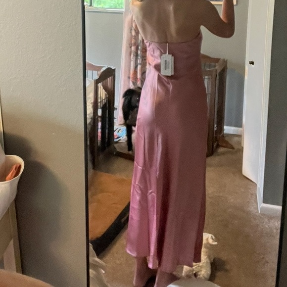 Reformation Joana Silk Dress in Rose Petals new with tags - Picture 3 of 5